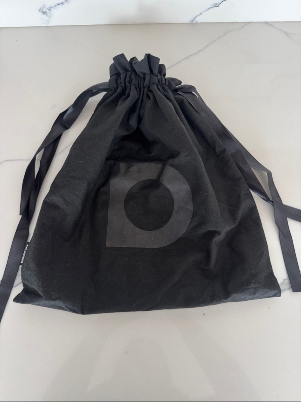 New Dermstore Black Drawstring Dust Bag